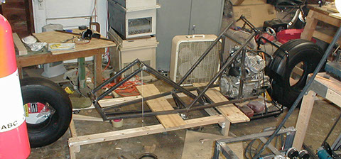 Matus1976's Akira Bike Project - early mockup with tires and engine placement