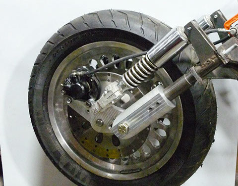 Matus1976's Akira Bike Project - updated anti-dive leading link motorcycle front end