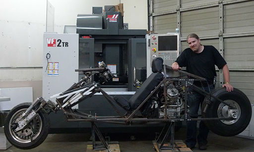 Matus1976's Akira Bike Project - Kaneda's motorcycle rolling chassis and me with our HAAS VF2 CNC
